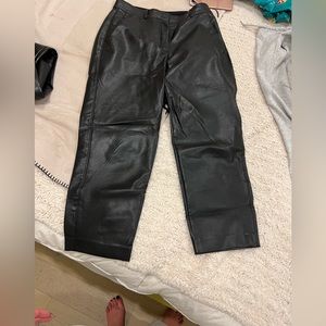 ARITIZIA vegan leather cropped pants